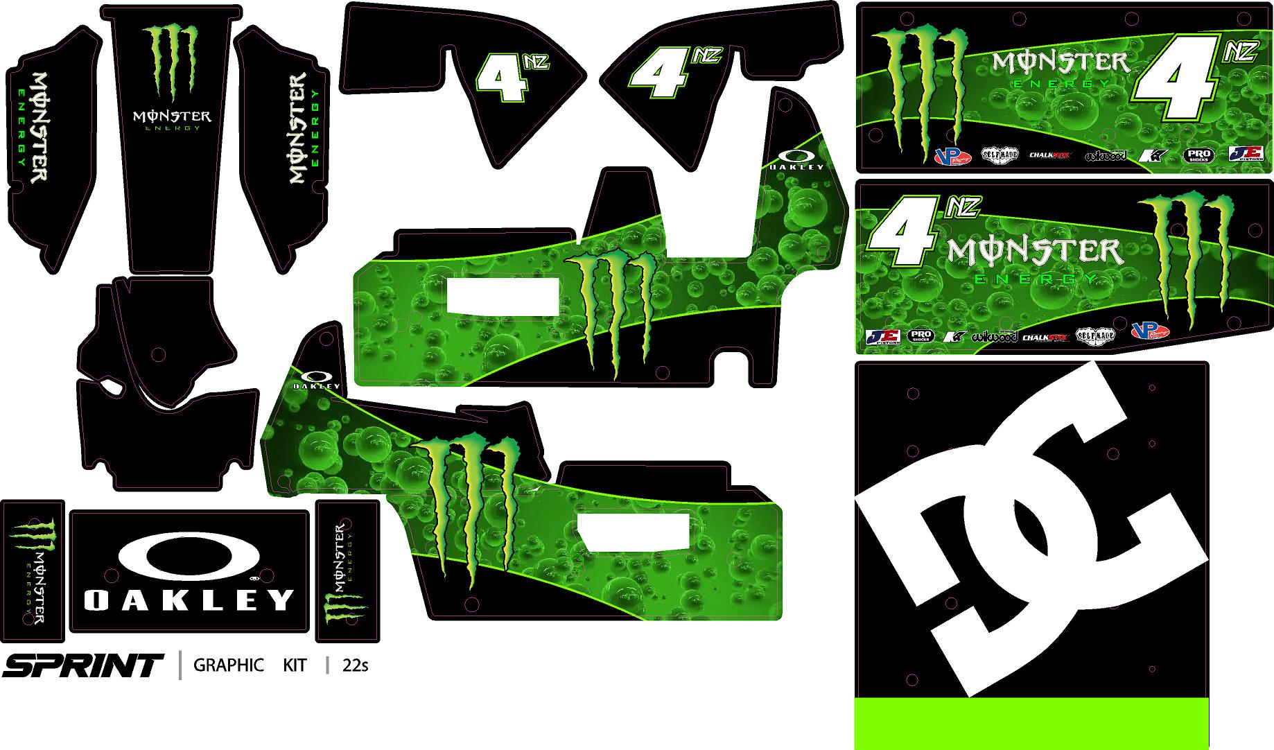 Monster Energy 4nz losi sprint car wrap